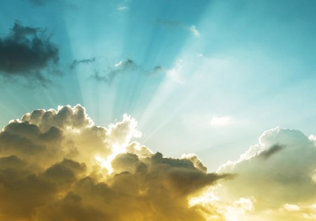 Sunlight breaking through clouds