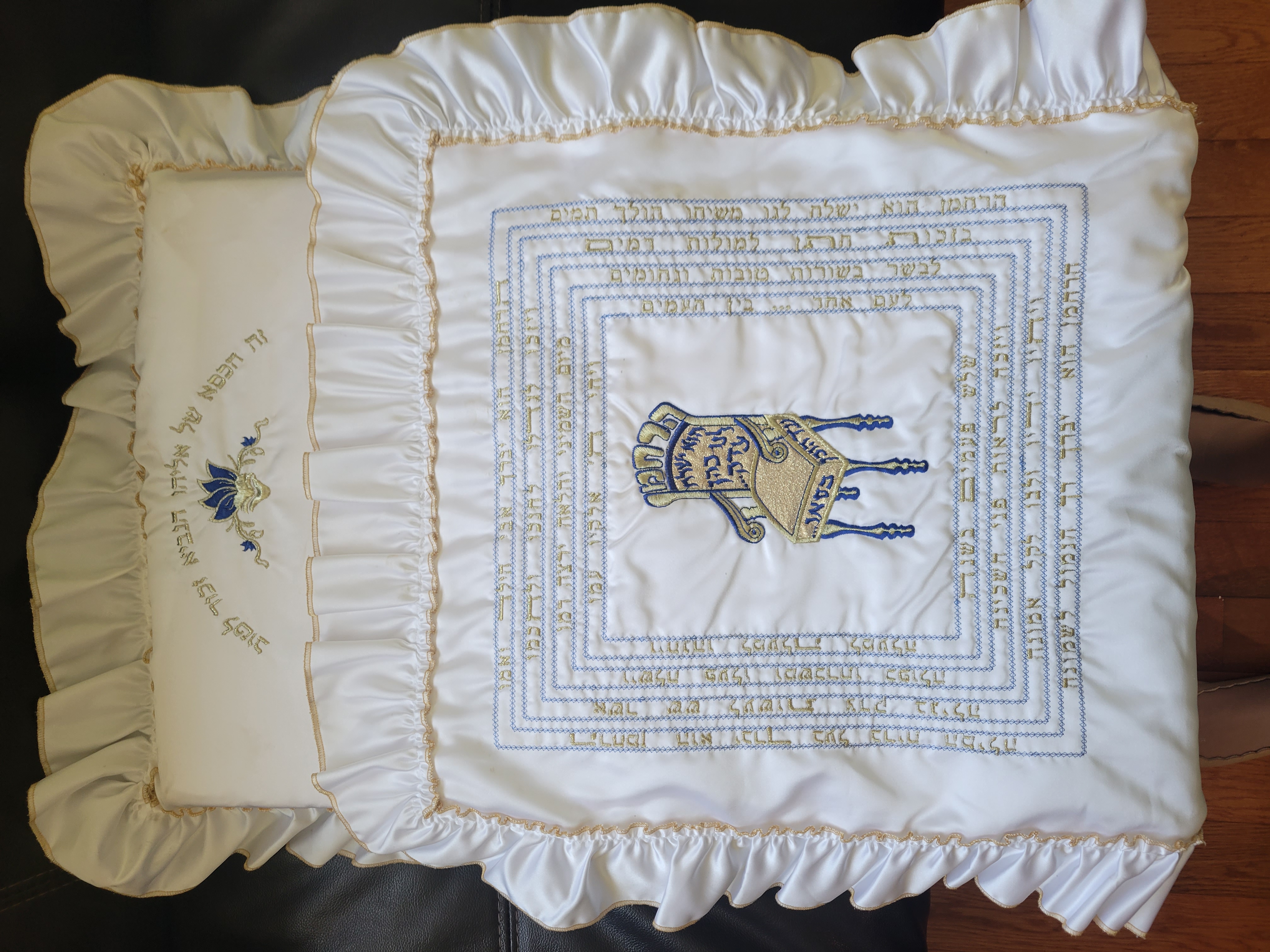 Embroidered bris pillow